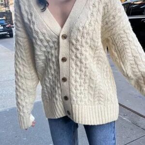 Cozy Cream Cable Knit Cardigan